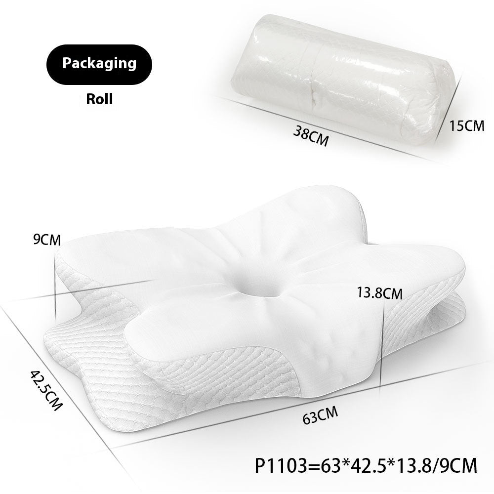 Oreiller en forme de papillon avec protection cervicale renforcée
