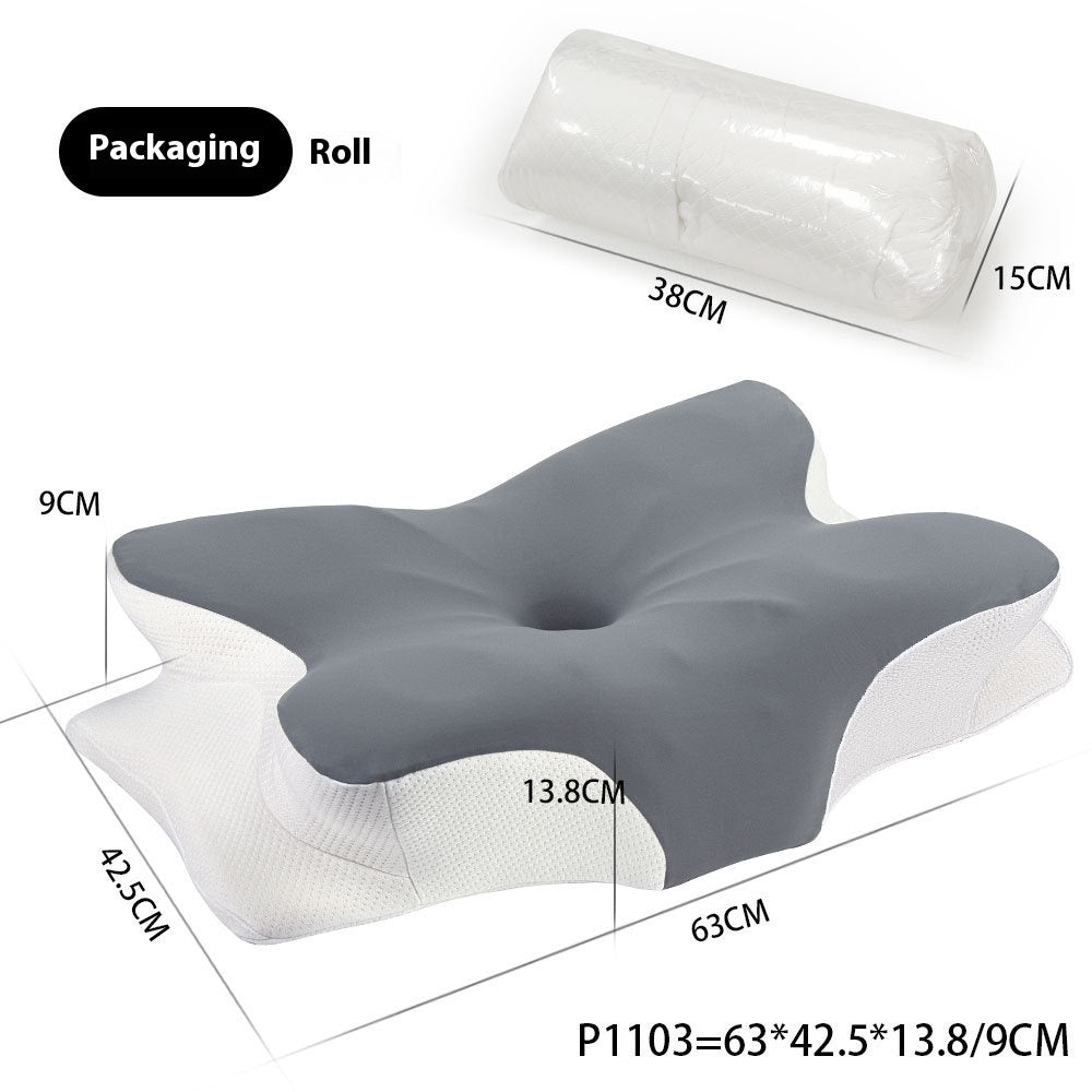 Oreiller en forme de papillon avec protection cervicale renforcée