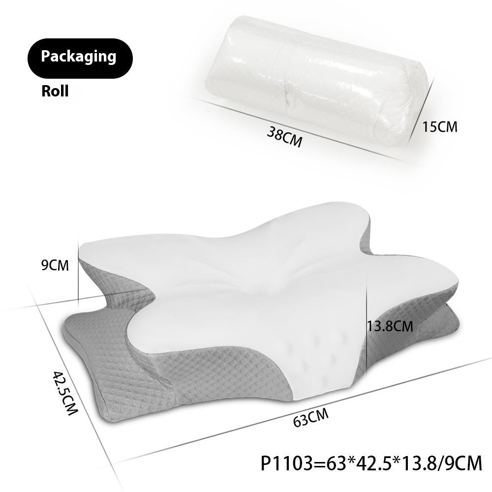 Oreiller en forme de papillon avec protection cervicale renforcée