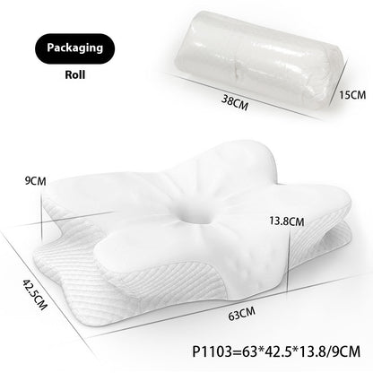 Oreiller en forme de papillon avec protection cervicale renforcée