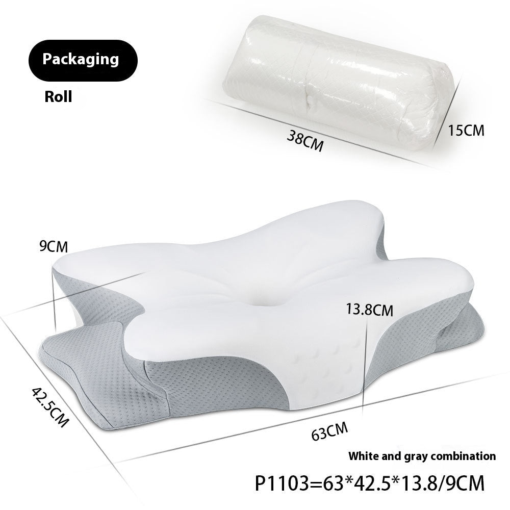 Oreiller en forme de papillon avec protection cervicale renforcée