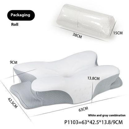 Oreiller en forme de papillon avec protection cervicale renforcée
