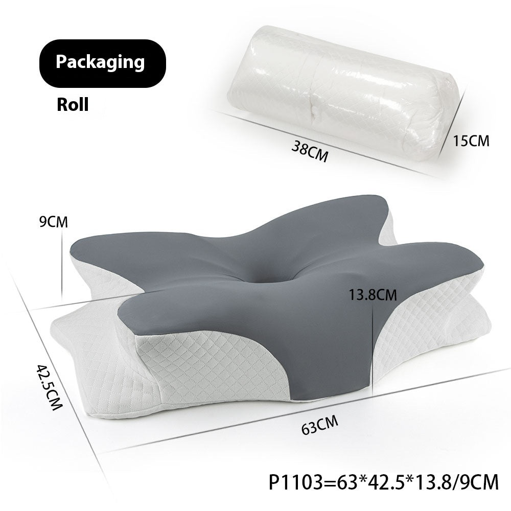 Oreiller en forme de papillon avec protection cervicale renforcée
